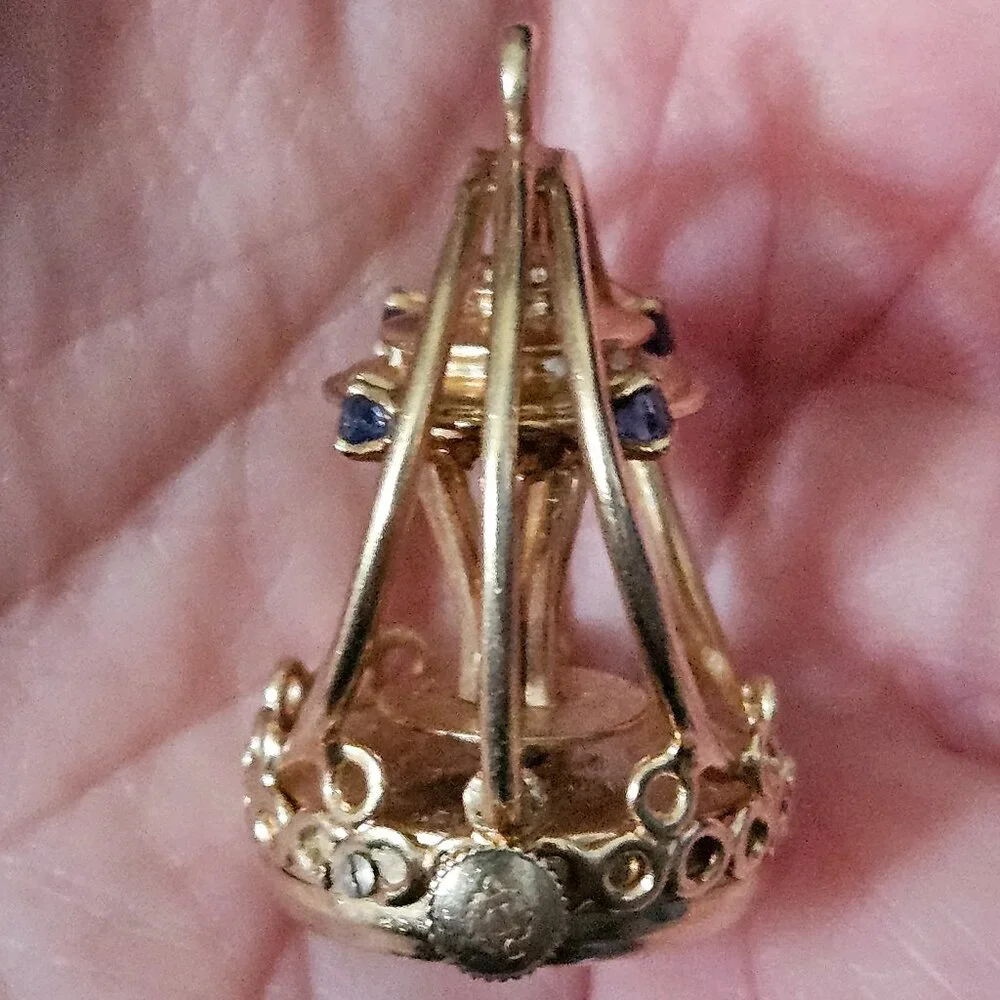 VINTAGE DANKNER 3D MECHANICAL SEATTLE SPACE NEEDLE 14K CHARM PENDANT NECKLACE
